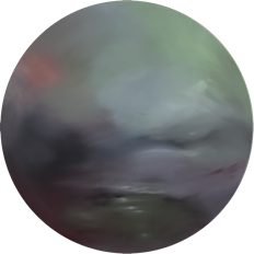 "Blink and you will miss it.”, Öl auf Leinwand, Tondo