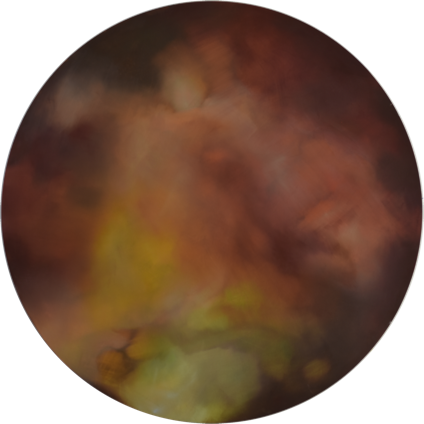 Blink and you´ll miss it, Tondo, Berlin 2019, Öl auf Leinwand, Ø 130 cm