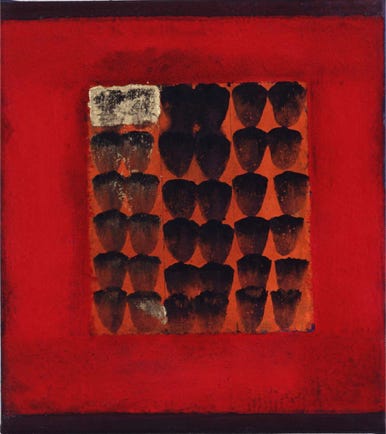 Ikone • 1995 Gedanken zum Ornament 42 × 47 cm • Öl auf Leinwand